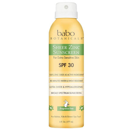 Babo Botanicals Sheer Zinc Sunscreen Spray with SPF 30