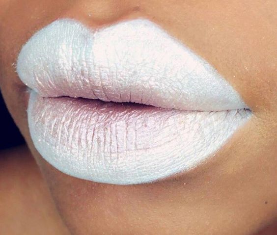 White metallic lipstick