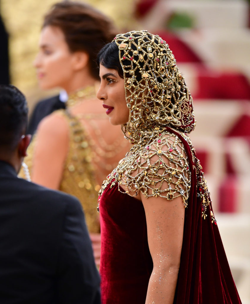 Priyanka Chopra wears Ralph Lauren to 2018 Met Gala with golden hood