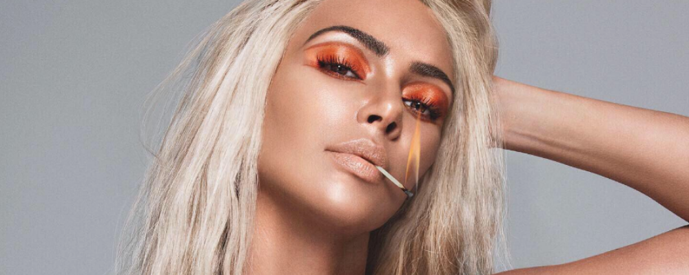 Kim Kardashian-West poses for KKW Beauty marketing image for 